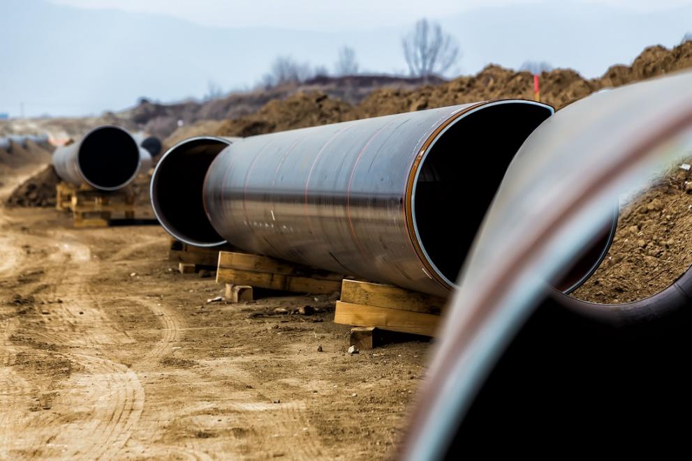 Construction du gazoduc Trans Adriatic Pipeline - TAP dans le nord de la Grèce