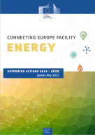 Connecting Europe Facility Energy brochure cover, supported actions from 2041-2020, update May 2021 
